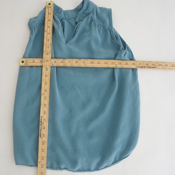 Anthropologie Cloth & Stone Teal Blue Mockneck Sleeveless Blouse XS - Picture 2 of 7